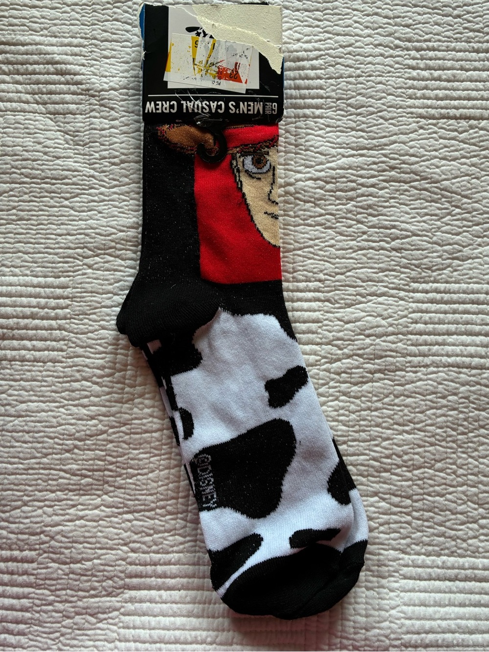 Men's Disney Woody Crew Socks - cow print